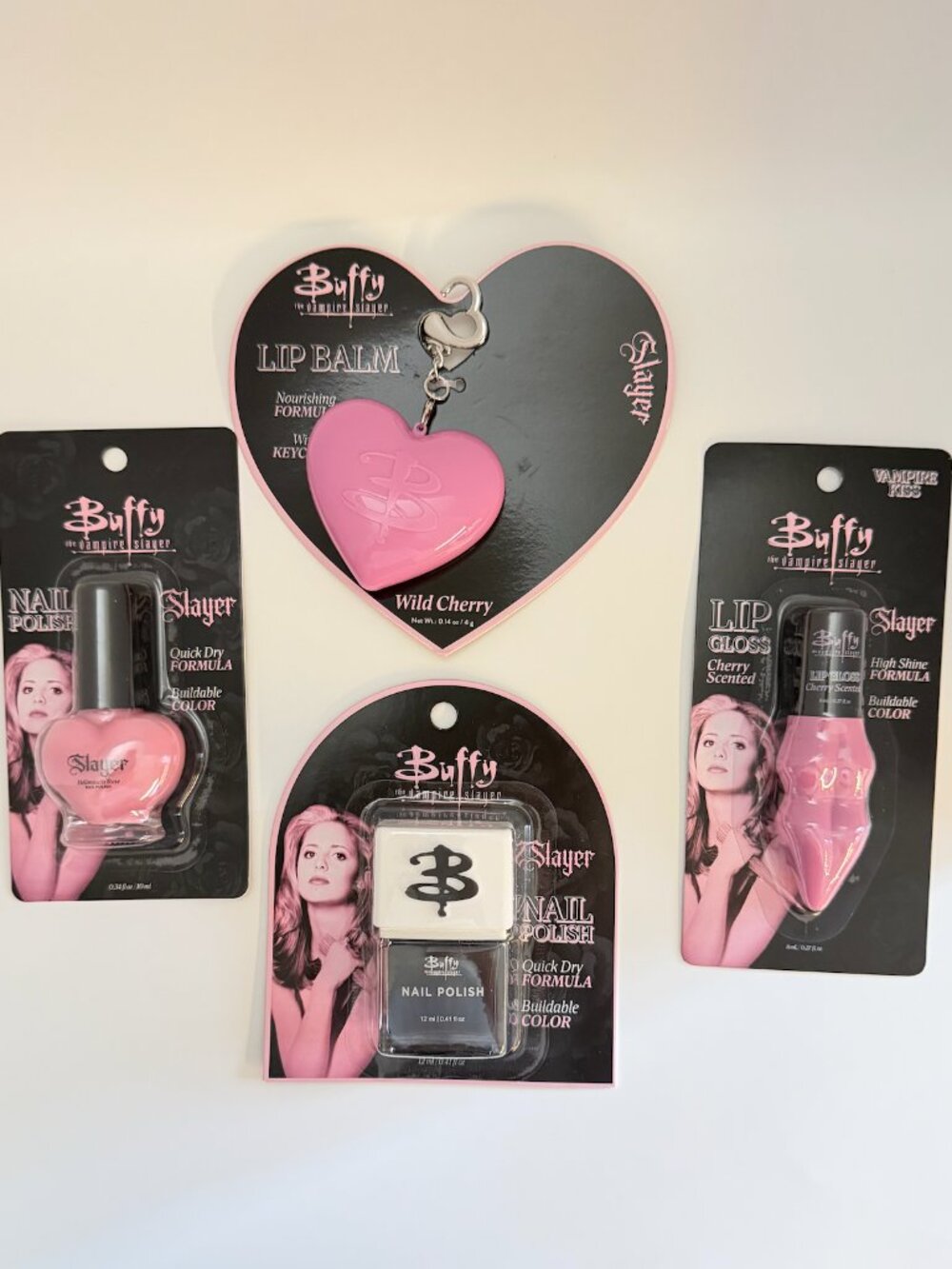 Buffy Vampire Slayer Beauty Set Lip Balm Gloss Nail Polish Lot 4 NEW 2026